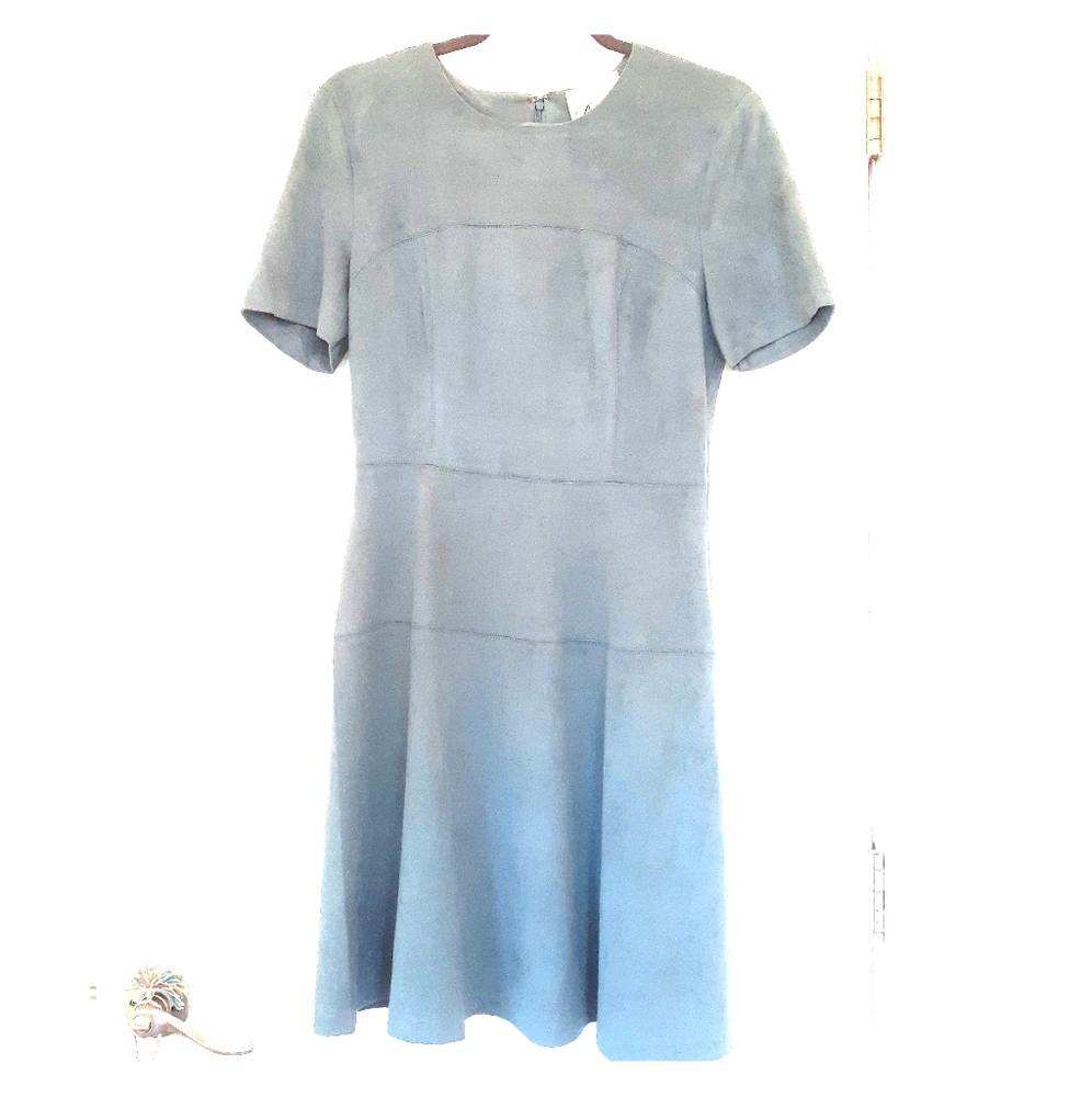 Blue suede dress